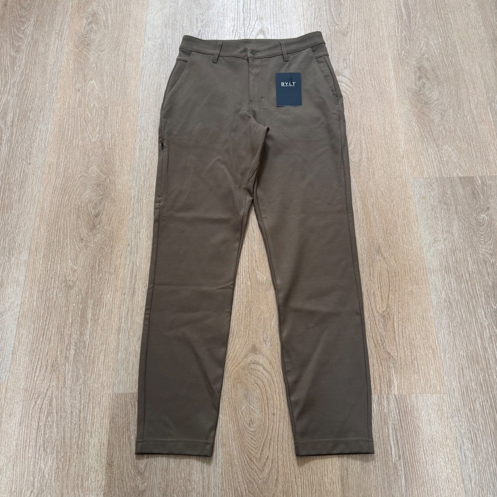 BYLT Everyday Pant 2.0 Textured Mens 31 Dark Taupe Stretch Performance Trousers